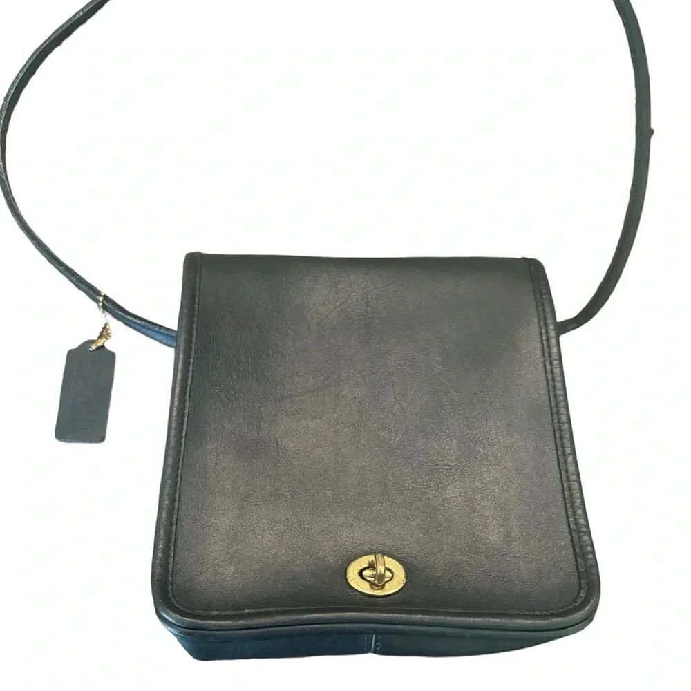 Coach Vintage Black Leather Compact Pouch C4B-9620 - Picture 5 of 16